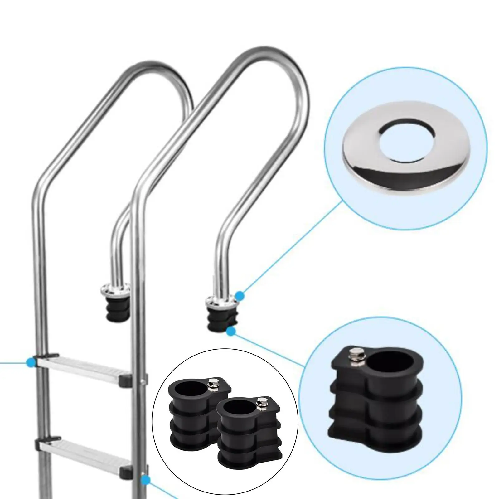 

1 Pair Pool Ladder Anchor Swimming Above Ground Pool Anchor Socket Replacement Kit for Ladder Step Pool Step Swimming Pool