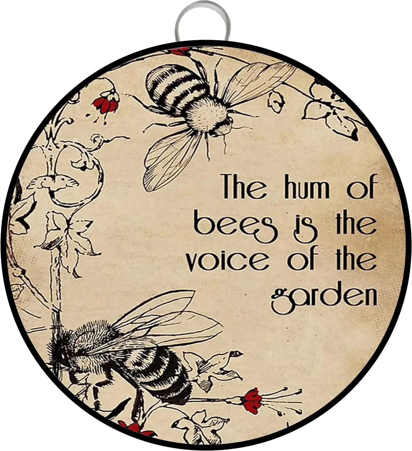Шум пчел-голос сада круглые алюминиевые вывески Забавный жестяной знак
