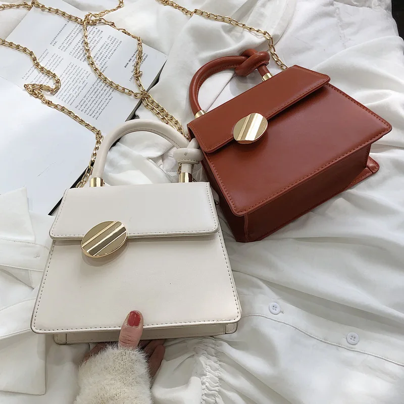 Women's Bag 2019 New Vintage Fashion Handbag Designer Small Bag One Shoulder Crossbody Chain Small Square Bag