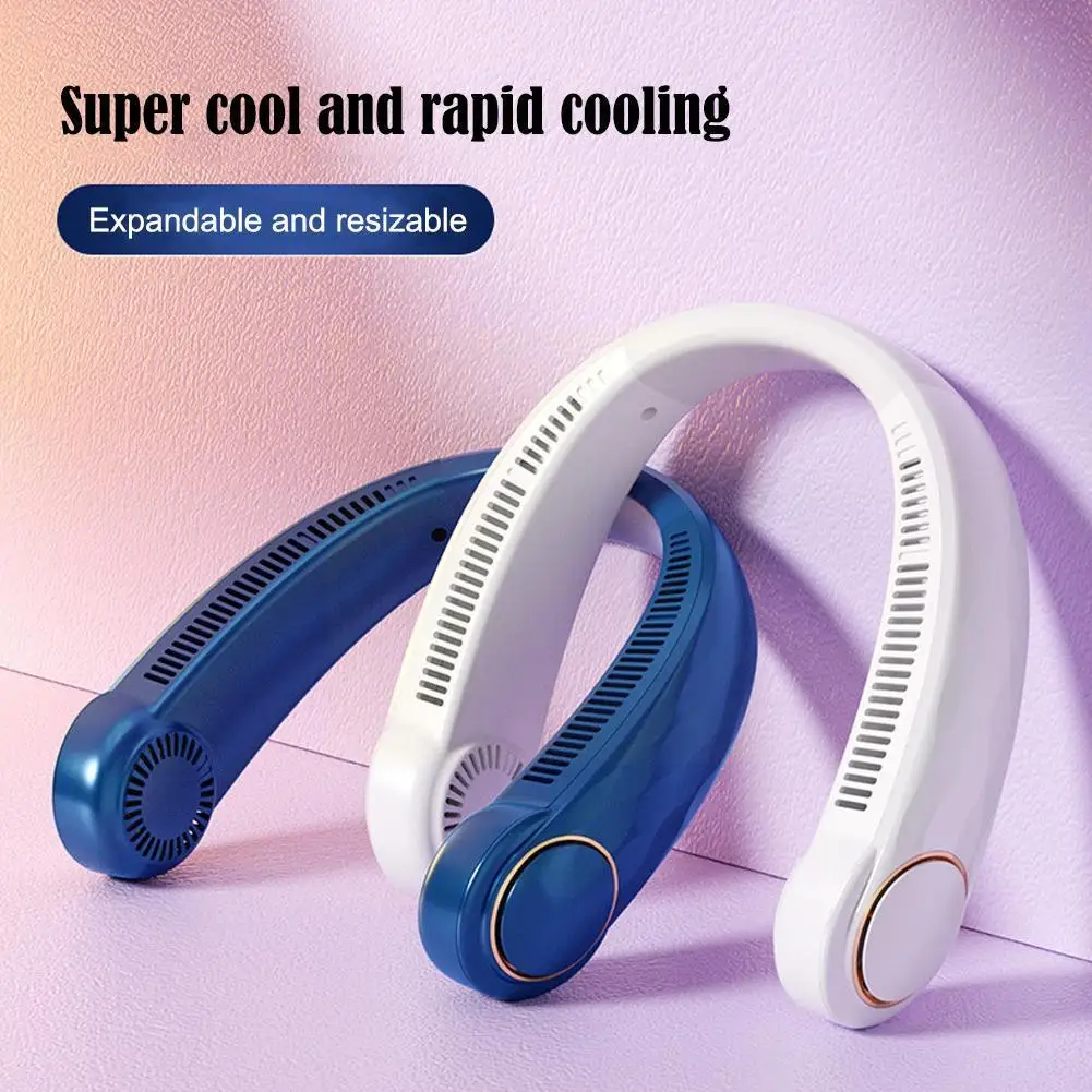 

Mini Electric Neck Fan Usb Rechargeable Bladeless Fan Ventilador Silent Neckband Wearable Cooling Portable For Sports Runni P1p2