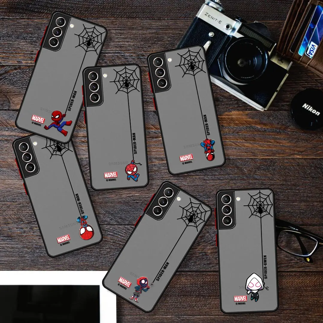 

Funny Spider-Man Miles Morales Case Cover For Samsung Galaxy S22 S21 S20 FE S 22 Ultra 5G S9 S10 Plus Matte Cover Marvel Fundas