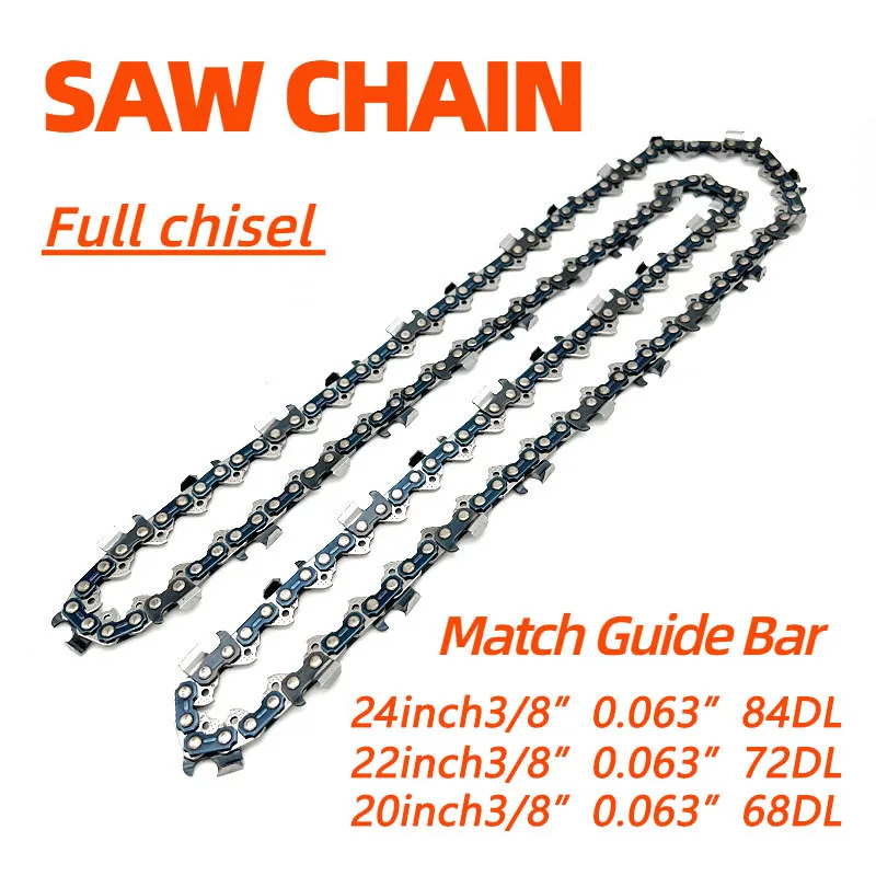 Цепочка со встроенным долотом для планшетов диаметром 3/8 дюйма, 22 дюйма, 20 дюймов, направляющая 1,6 дюйма, мм, 84DL, 72DL, 68DL, доступна