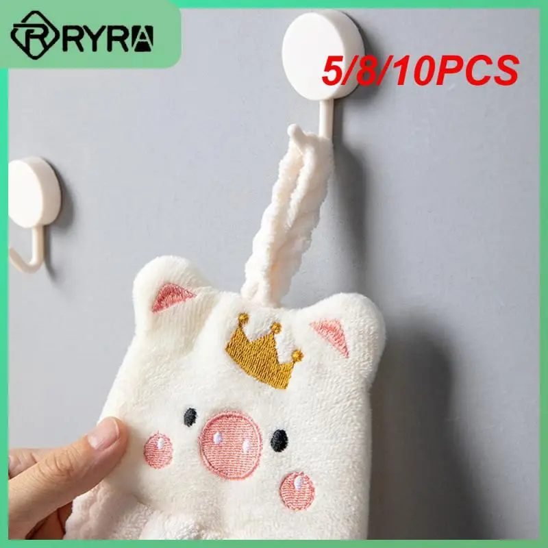 

5/8/10PCS Unique And Cute Cartoon Character Design Super Absorbent Hand Towel Neatly Wired Quick Drying Used Repeatedly Towels