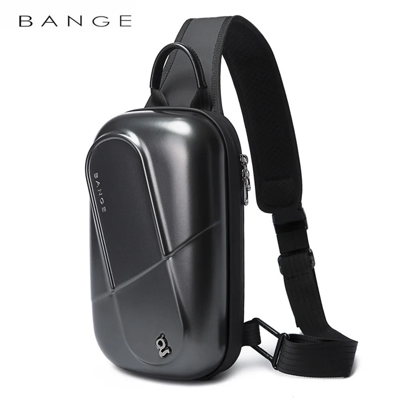 BANGE Unique Design PC Waterproof Men Crossbody Bag Travel Sling Shoulder Bag With Hard Shell Chest Bag for Male Case