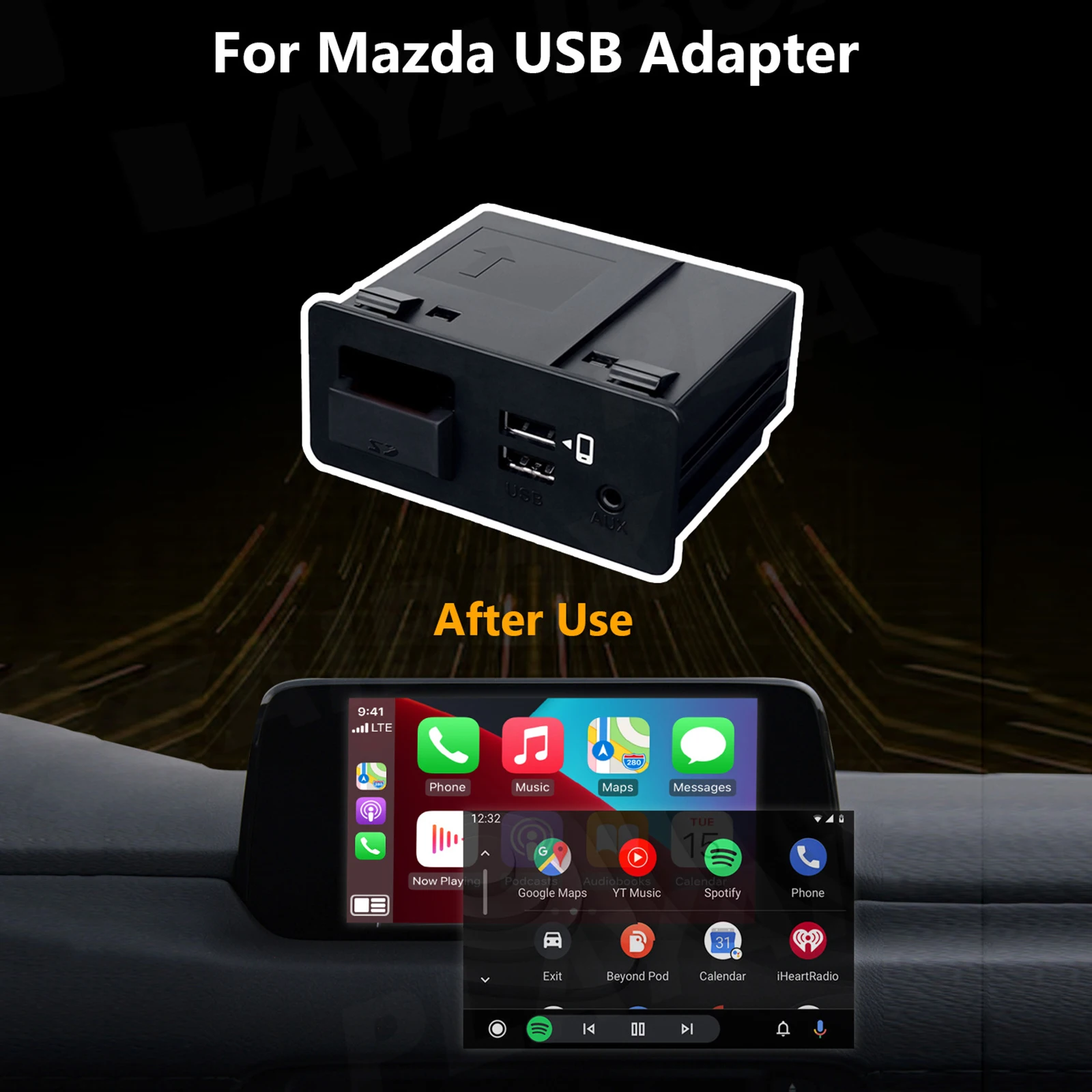 

Wired CarPlay Apple Android Auto USB Adapter Hub for Retrofit OEM Mazda CX3 CX4 CX5 CX8 CX9 MX5 For Mazda 2 3 6