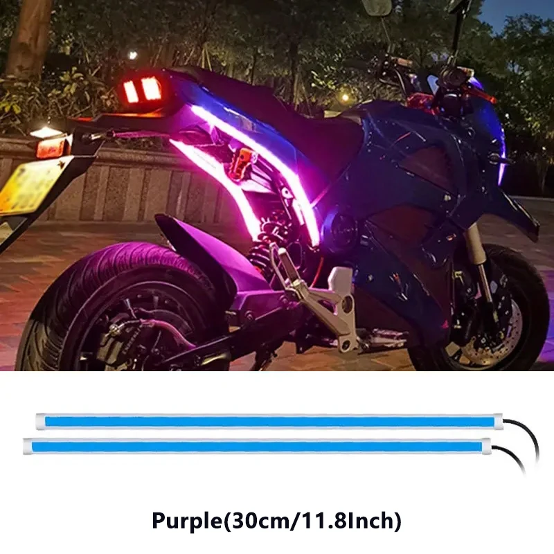 

2 шт. мотоциклетные светодиодные DRL дневные ходовые огни, задние фонари, полоса, водонепроницаемая лампа указателя поворота, автомобильный стиль, аксессуары