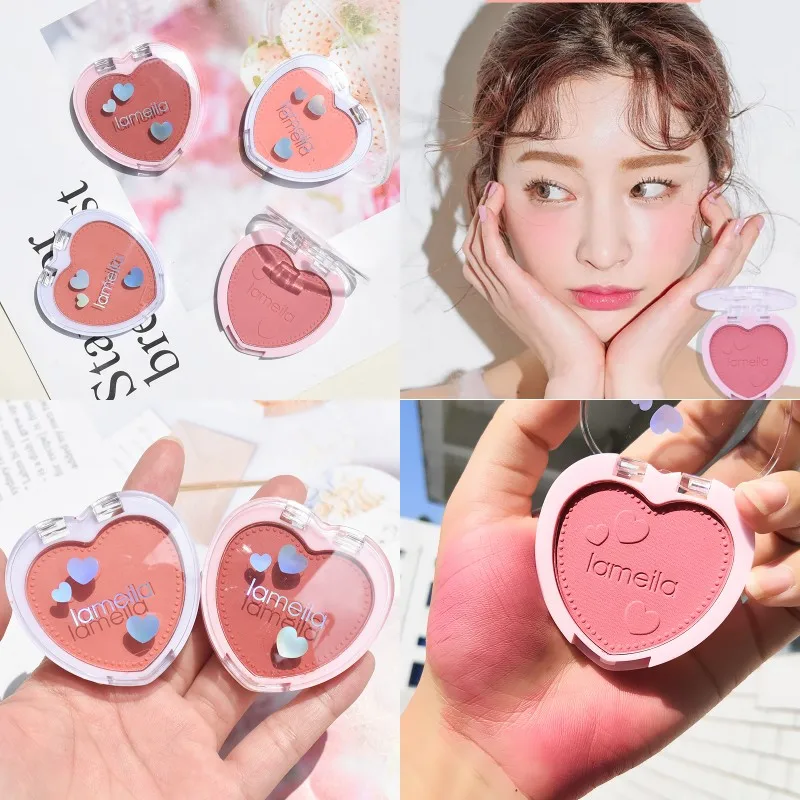 Милые румяна в форме сердца пудра без Нахлыста 4 цвета стойкие натуральные Контур