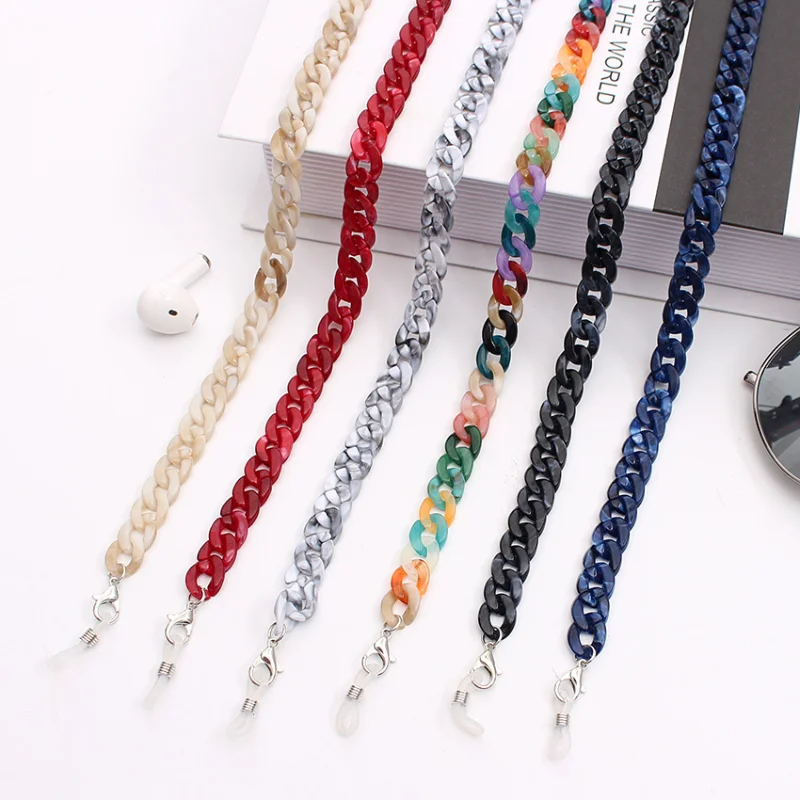 

Acrylic Glasses Chain Fashion Neck Chains Lanyard Pendant Mask Holder Eyeglass Woman Ropes Cord for Glasses Summer Accessories