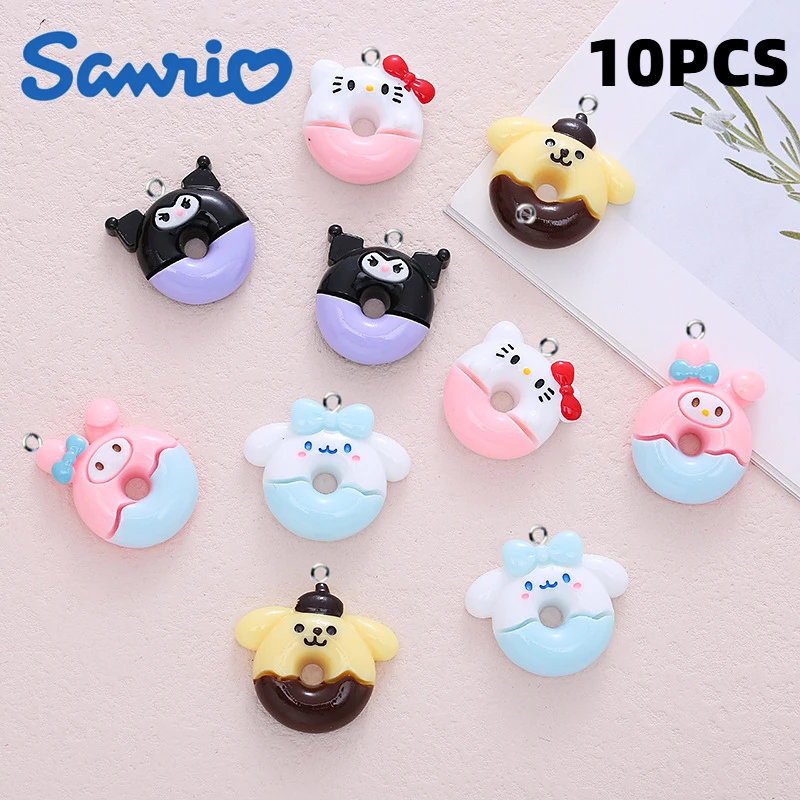 10 шт. Kawaii Kuromi пончики KT кошка подвески для изготовления ювелирных изделий DIY