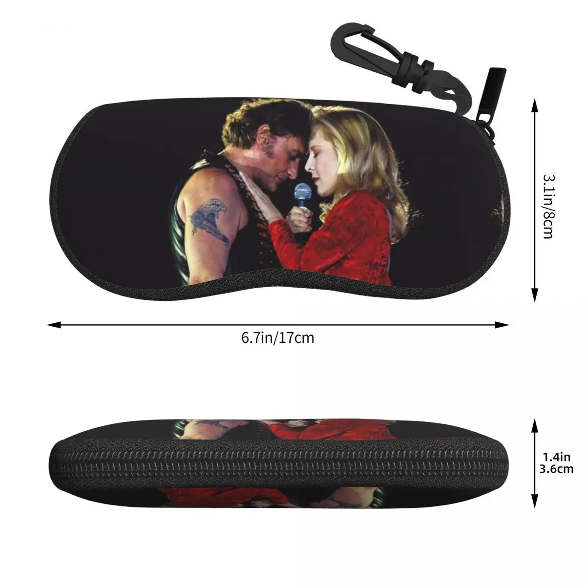 Чехол для очков Johnny Hallyday And Sylvie удобный контейнер хранения в стиле рок-музыки