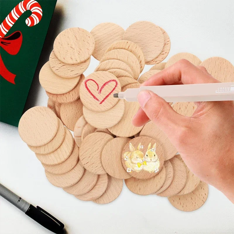 10 шт. 3 8 см незавершенные деревянные пустые диски ломтики монет жетоны для DIY