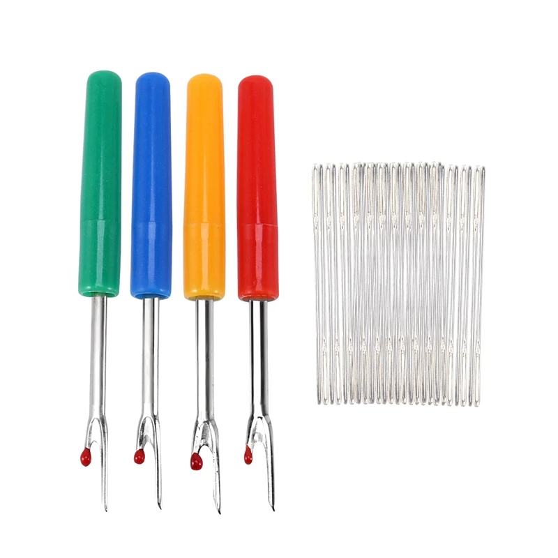 

Hand Sewing Tools Set, 50 Pack Cross Stitch/ Embroidery Hand Needles, 4 Pieces Seam Ripper For Embroidery, Sewing, Craft Art Wor