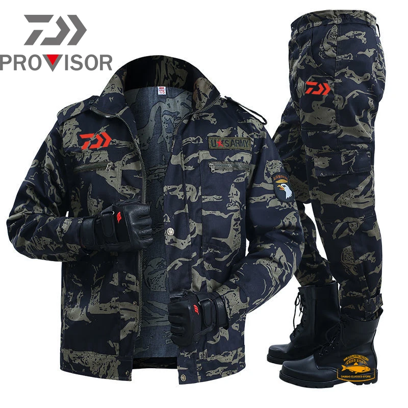

Daiwa Men Spring Autumn Men's Labor Protection Thin Hiking Suit Outdoor Camouflage Fishing Suit Welder Wear-resistant Overalls