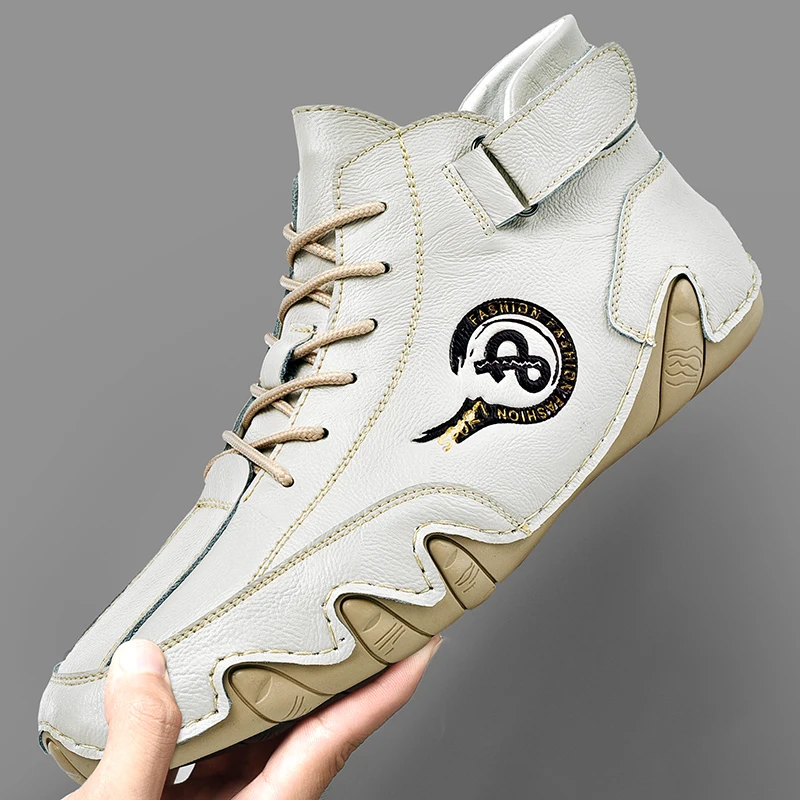 

Fashion All-match Men Leather Casual Shoes Outdoor Quality Lace-up Male Footwear Winter Warm Lined Sneaker Comfort Breathable