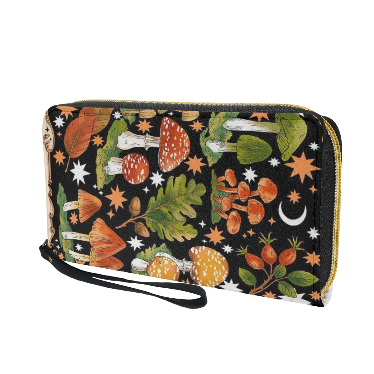 Belidome Cute Mushroom Gift Wristlet Wallet for Womens PU Leather Zip Around Purse RFID Blacking Card Holder Clutch Bags