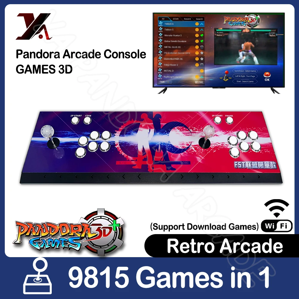 

9815 in 1 (243 3D Games) 2023 WiFi Pandora Box Arcade Game Machine Retro Arcade Game Console Cabinet Bartop Tekken Moonlight Box