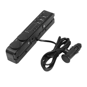 Car Cigarette Lighter USB For Car Phone Charger Headrest Temperature Voltage Display Rear Back Seat Mobile Phone Charger DC 12V