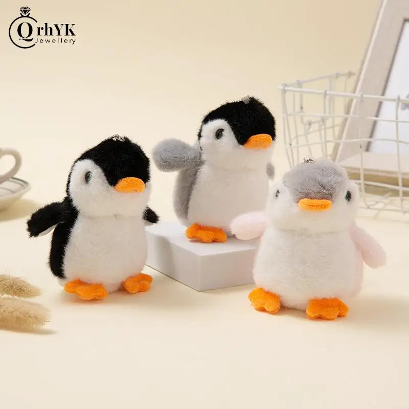 

Plush Soft Stuffed Toy Keychains Cute Cartoon Penguin Doll Bag Charms Pendant Accessories Car Keyrings For Girls Kawaii Gift