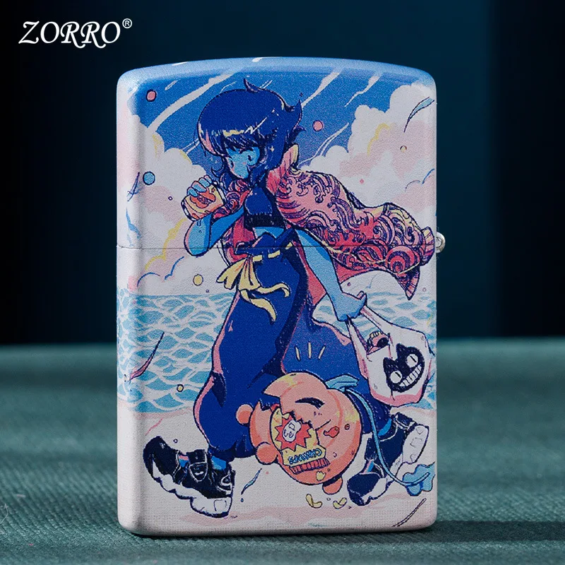 

Zorro kerosene lighter old-fashioned retro painted pure copper fashion gift boyfriend lighter smoking accessories