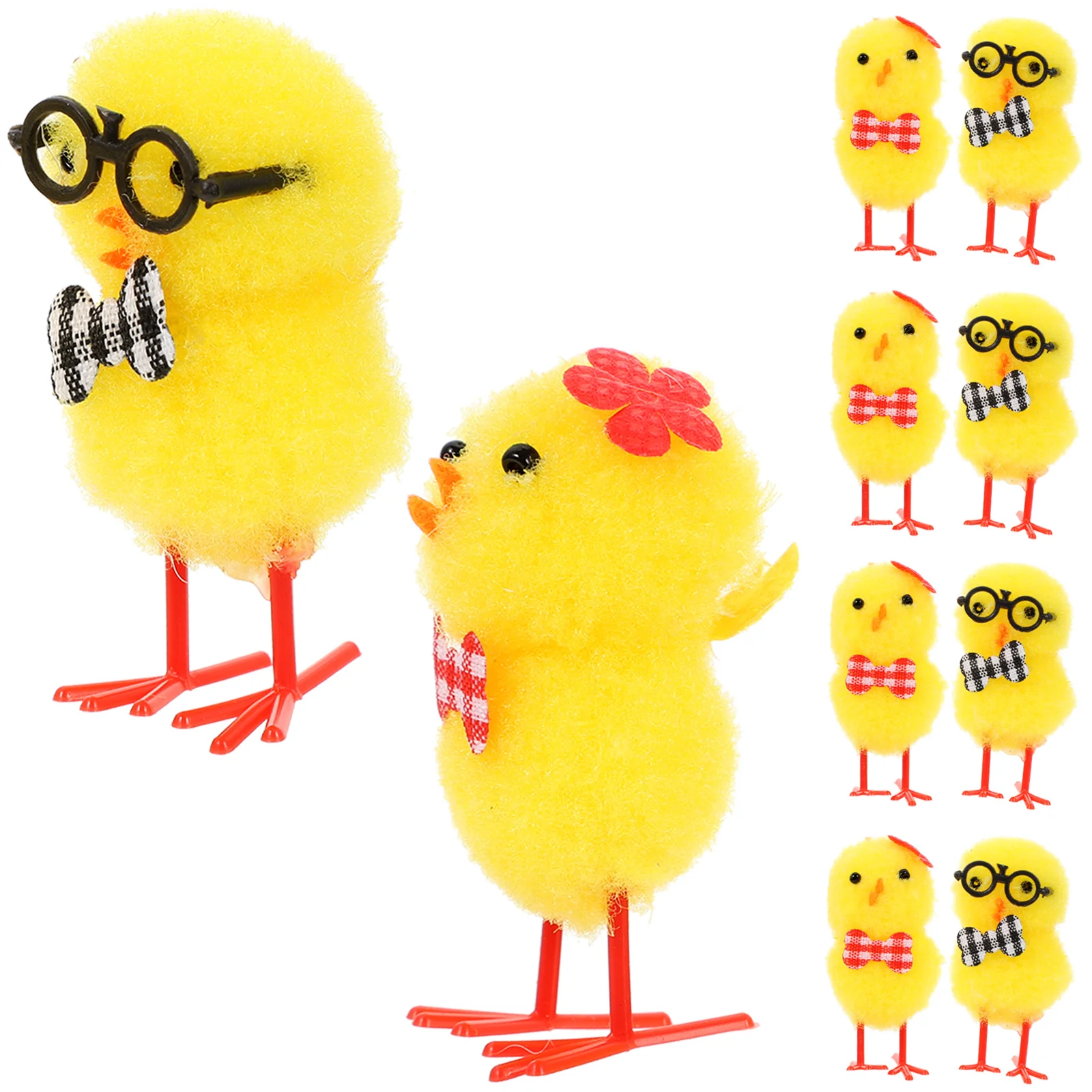 

24 Pcs Toys Plush Chicken Figures Yellow Stuffed Animals Models Basket