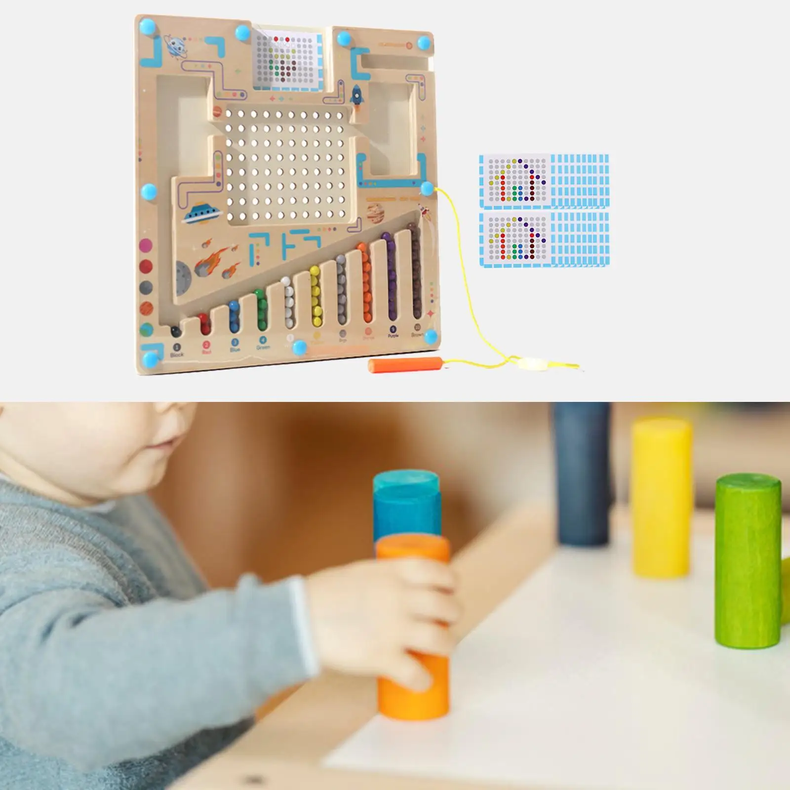 Настольная игра-лабиринт с сортировкой цветов для 2 3 4 5-летних путешествий