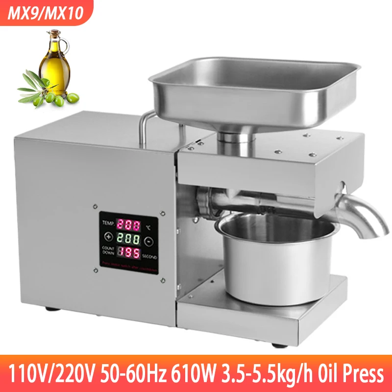 

MX9 Stainless Steel Oil Press Commercial Oil Press Hot and Cold Oil Extraction Machine Peanut Flax Seed Olive Kernel Oil Press