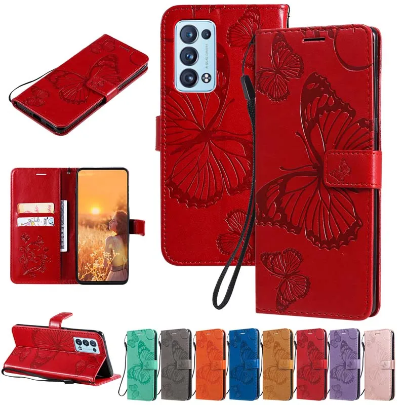 

Leather Flip Wallet Case For OPPO Reno 3 4 5 6 Pro Plus Reno5 Lite Reno4 Z F 4F 5F 4Z 5Z 10X Zoom 4G 5G Card Stand Cover Fundas