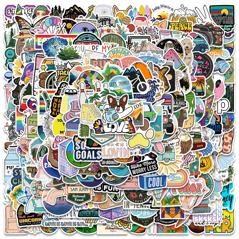 

300PCS/lot Cartoon Nature Animal Graffiti Stickers Luggage Moto Car Suitcase Laptop Skateboard Waterproof Sticker Gift For Child