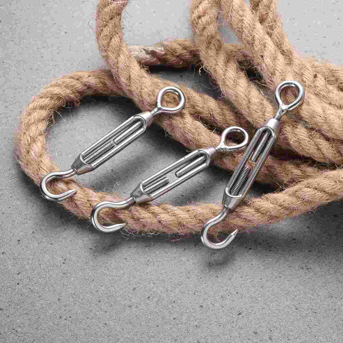 

5 Pcs Wire Tension Rope Turnbuckle Tensioner Railing Eye Hook Stainless Steel Cable