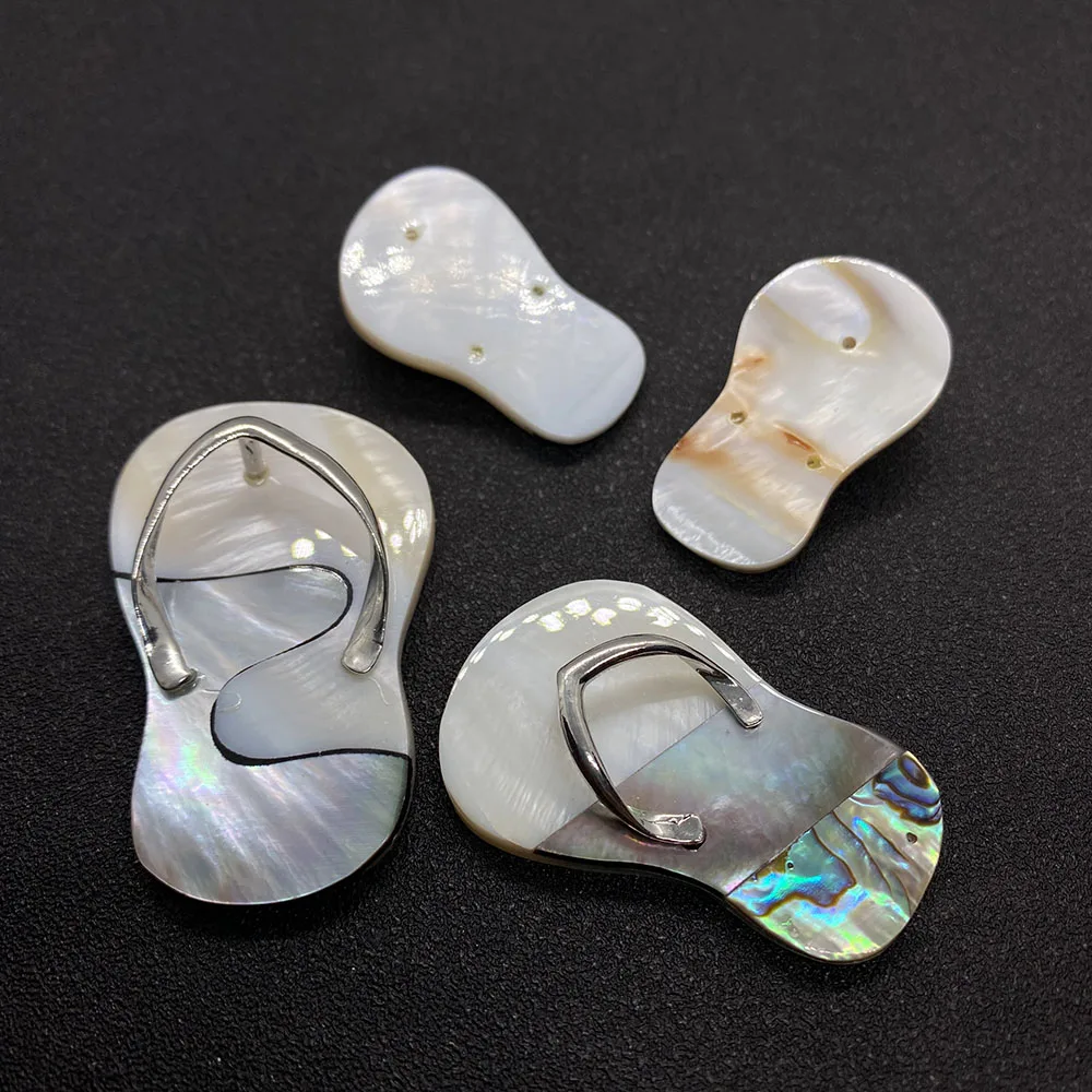 

Natural Freshwater Shell Mother-of-pearl Pendants Fashion Jewelry DIY Making Necklace Seashells Shoes Shape Charms Accessories