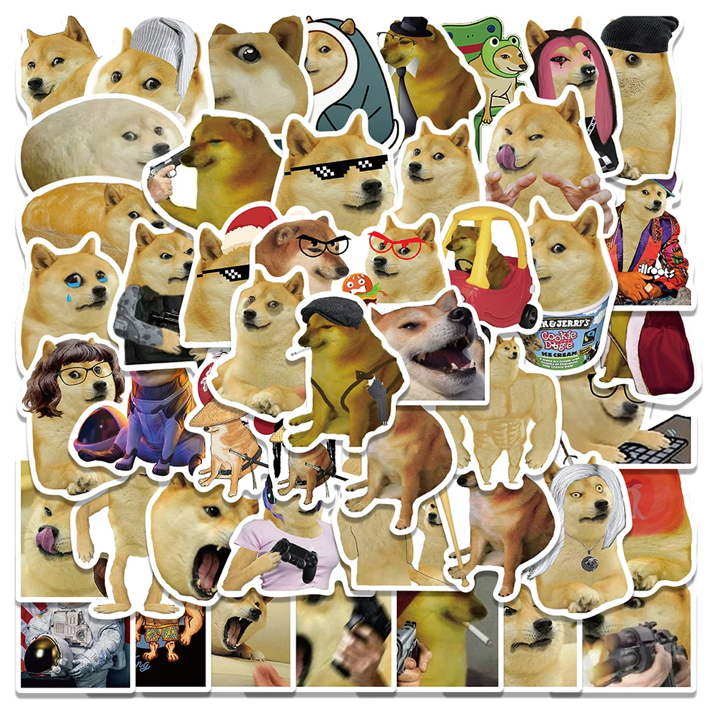 

10/30/50PCS Kawaii Doge Meme Cartoon Stickers Graffiti Skateboard Guitar Suitcase Freezer Motorcycle Joke Classic Sticker Decals