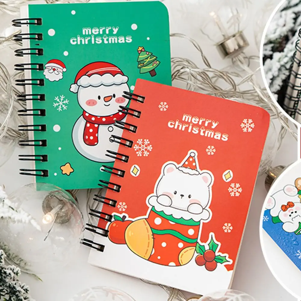 4 шт./компл. съемный рождественский блокнот на катушке утолщенный мультяшный с