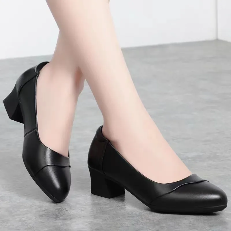 

Женские туфли из ПУ кожи, на низком каблуке, 2023