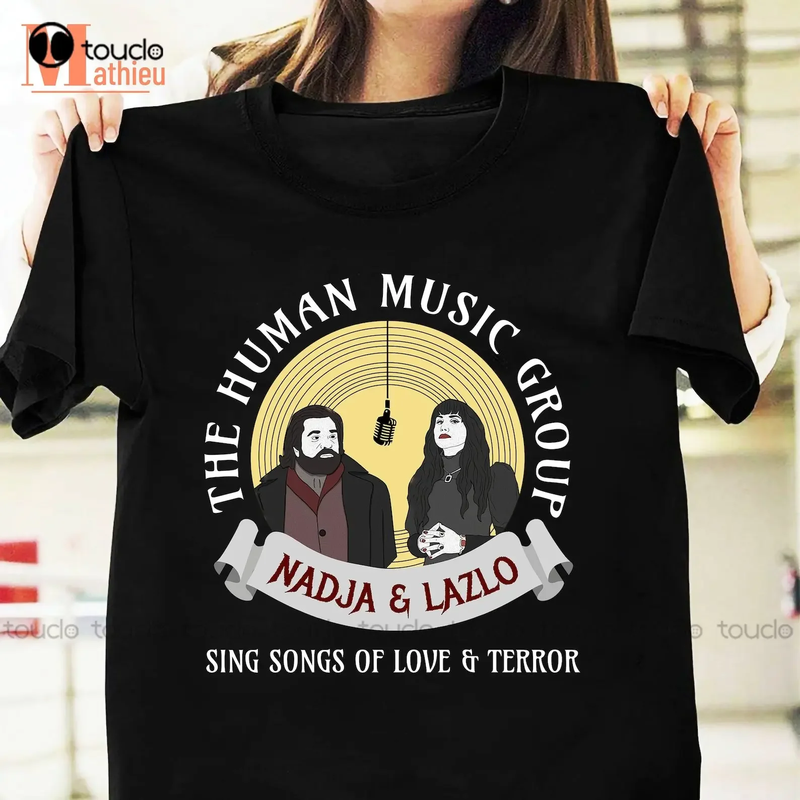 Мужская винтажная футболка What We Do In The Shadows Human Music Group Nadja & Laszlo