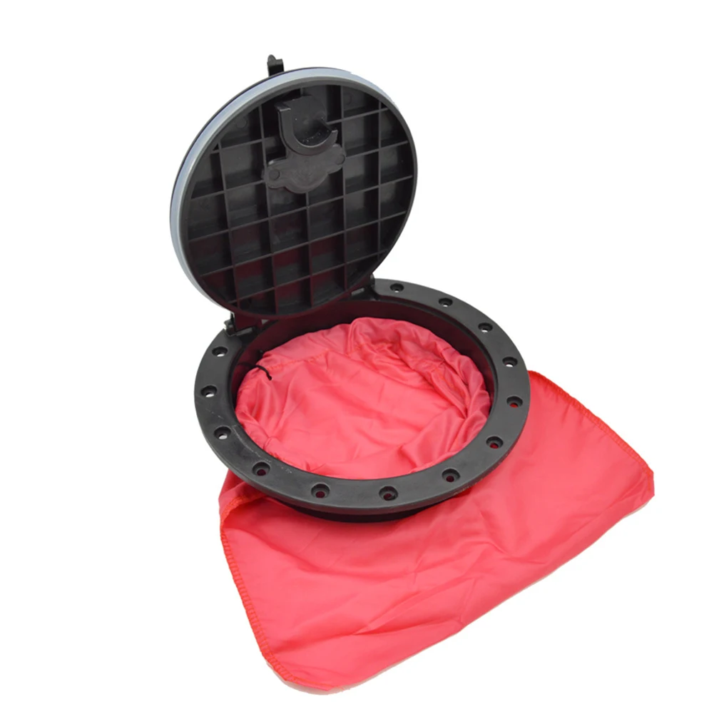 

8inch With Screw For Kayak Boat Easy Install Black Waterproof Accessories Portable Deck Plate Lockable Hatch Cover Round Durable