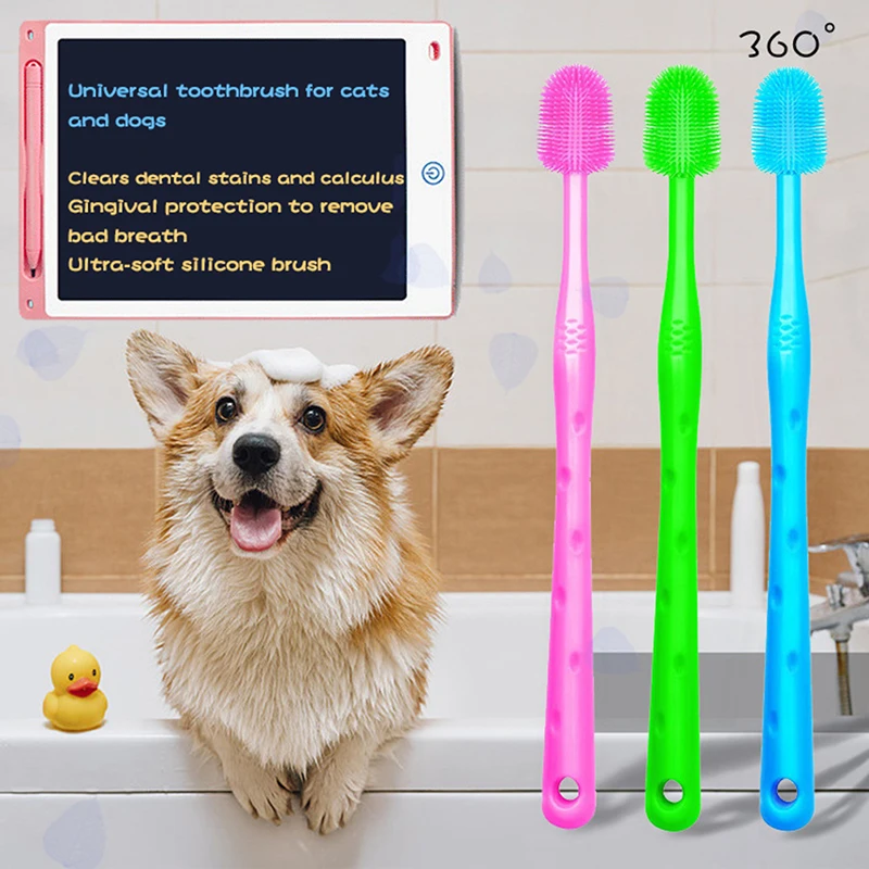 

Pet Cat Toothbrush Super Soft Nylon Bristles Tooth Brush 360 Degree Oral Cleaning&Cat Face Blackhead Cleaning Cat Acne Brush