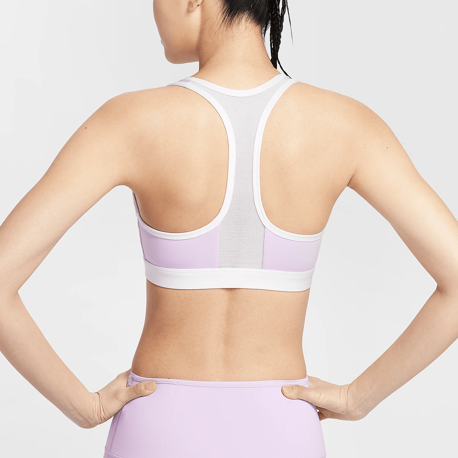 Фото Оригинальное женское спортивное тренировочное нижнее белье Nike Swoosh с молнией, дышащее, модель IF0615-580 №2