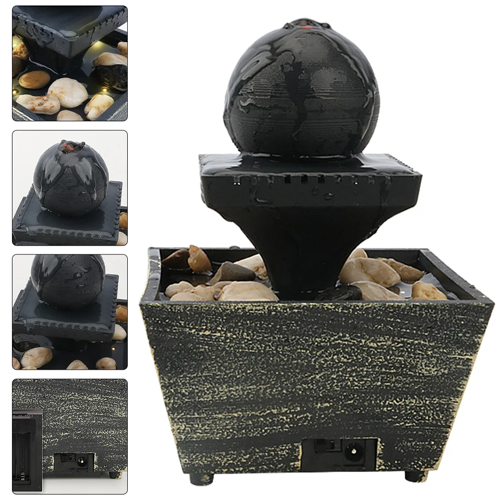 

Fountain Waterfall Water Tabletop Feature Desktop Zen Fengshui Mini Table Meditation Relaxation Decor Ornament Desk Soothing