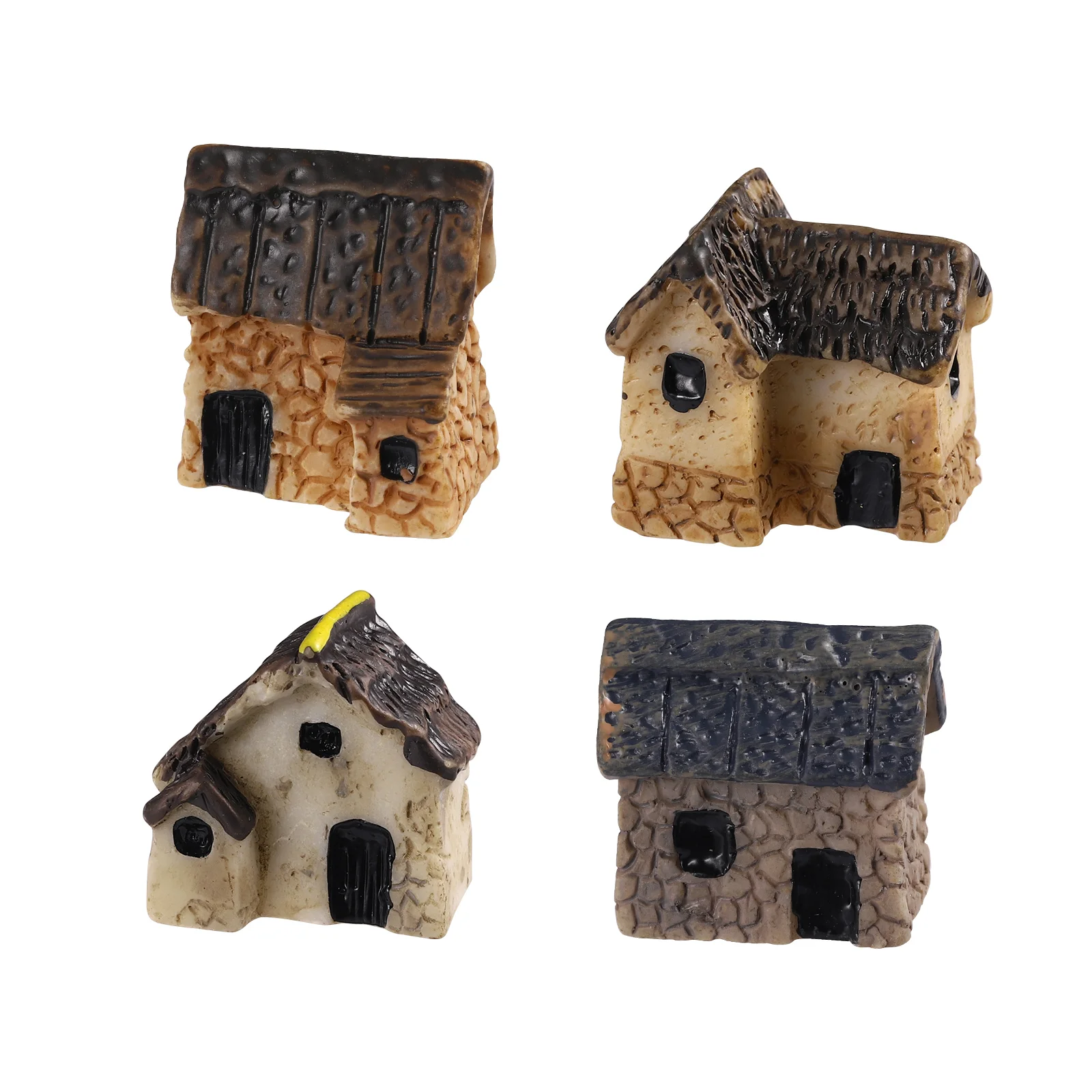 

Garneck 4 шт. миниатюрный садовый ландшафт микро деревня каменные дома соломенные хижины DIY бонсай дом