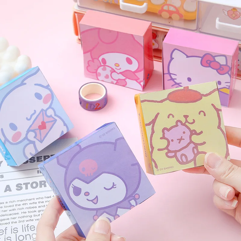 

Cartoon Sanrio Paper Brick Note Pad Kuromi Cinnamoroll Student Memo Tearable Handwritten Note Pad Students Nice Gifts Mini Notes