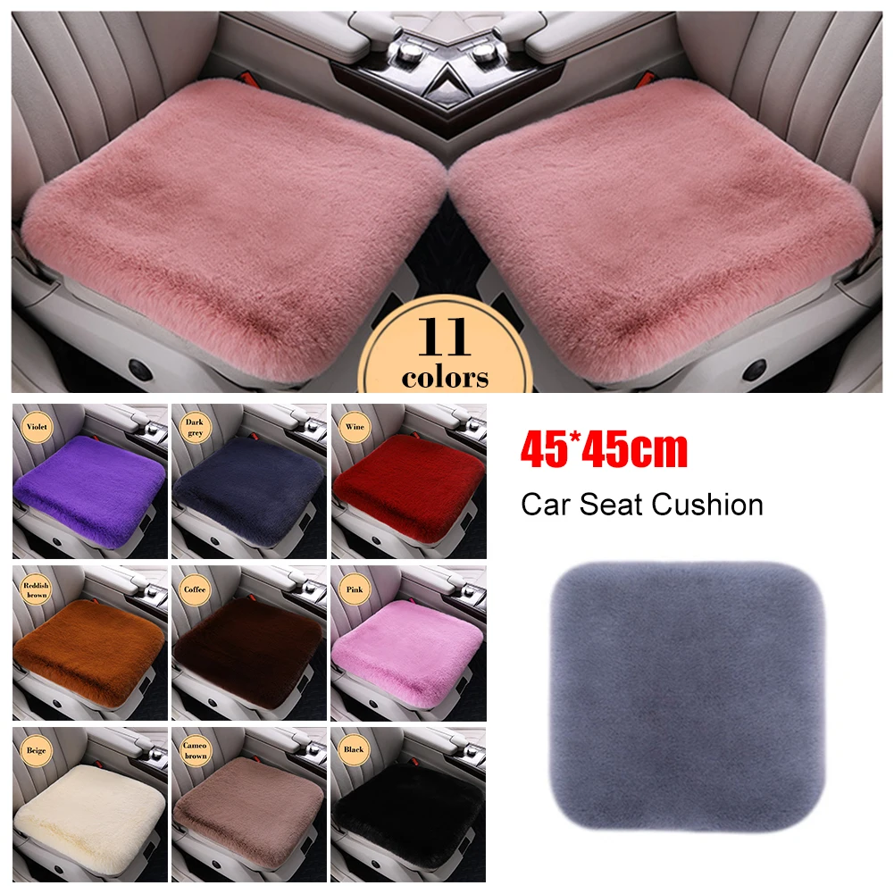 Universal Car Seat Cover Winter Warm Fluffy Plush Seat Cushion Pad Breathable Front and Rear Seat Mat Styling for Car Truck Van