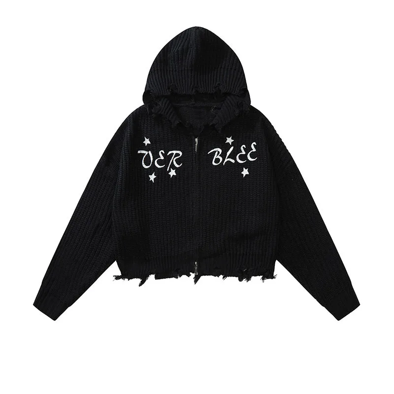 

Женский укороченный вязаный кардиган на молнии, с длинным рукавом