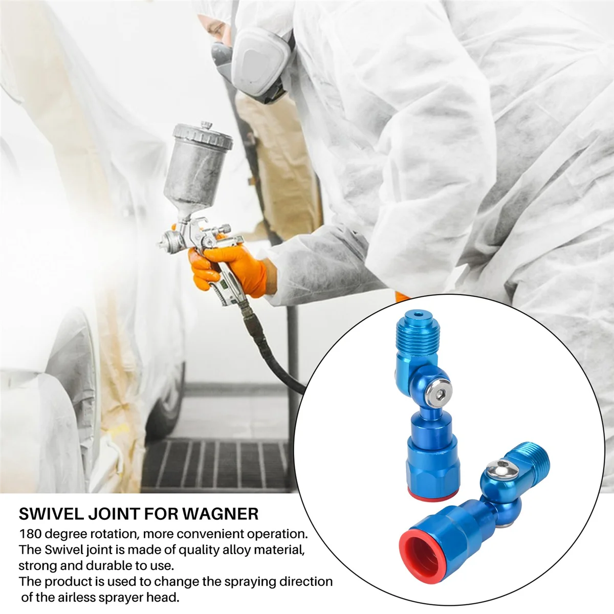 2 шт. поворотный серебристый адаптер для распылителя краски