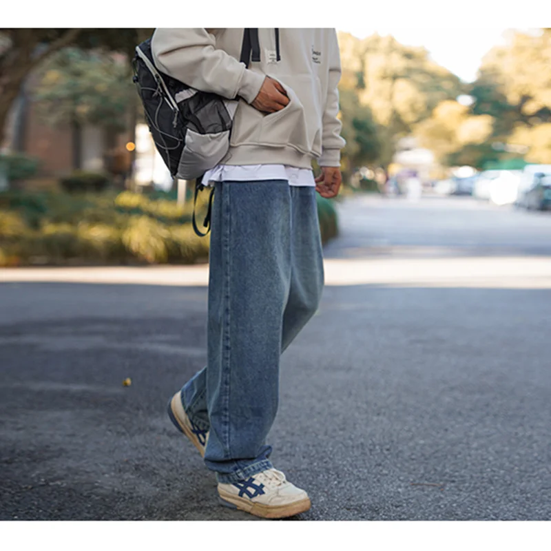 Men Clothing 2022 New Straight Loose Cylinder Jeans Vintage Comfortable Blue Temperament Harun Trousers Female Autumn and Winter