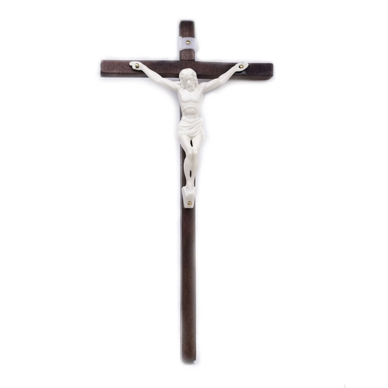 

Wooden Crucifix Wall Mounted Cross Home Office Decor Table Wall Art Decor for Prayer Altar Chapel Church Ornament Christ