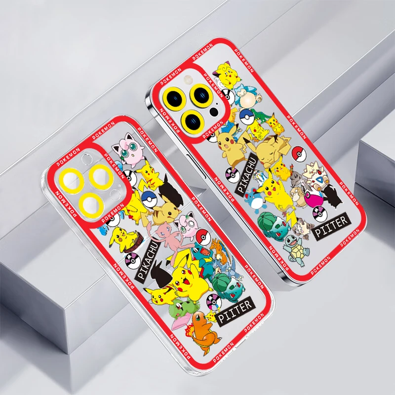 

Cute Pokemons Pikachus Phone Case For Redmi Note 11E 11S 11 10 9 Pro 9A K20 K30 K40 Soft Silicone Transparent Cover