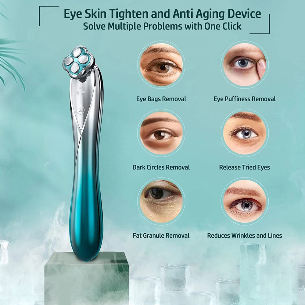 

New 4D Samrt Microcurrent Eye Massager Facial Device Rf Radio Frequency Eye Skin Tighten and Anti Aging Machine Skin Care Tool
