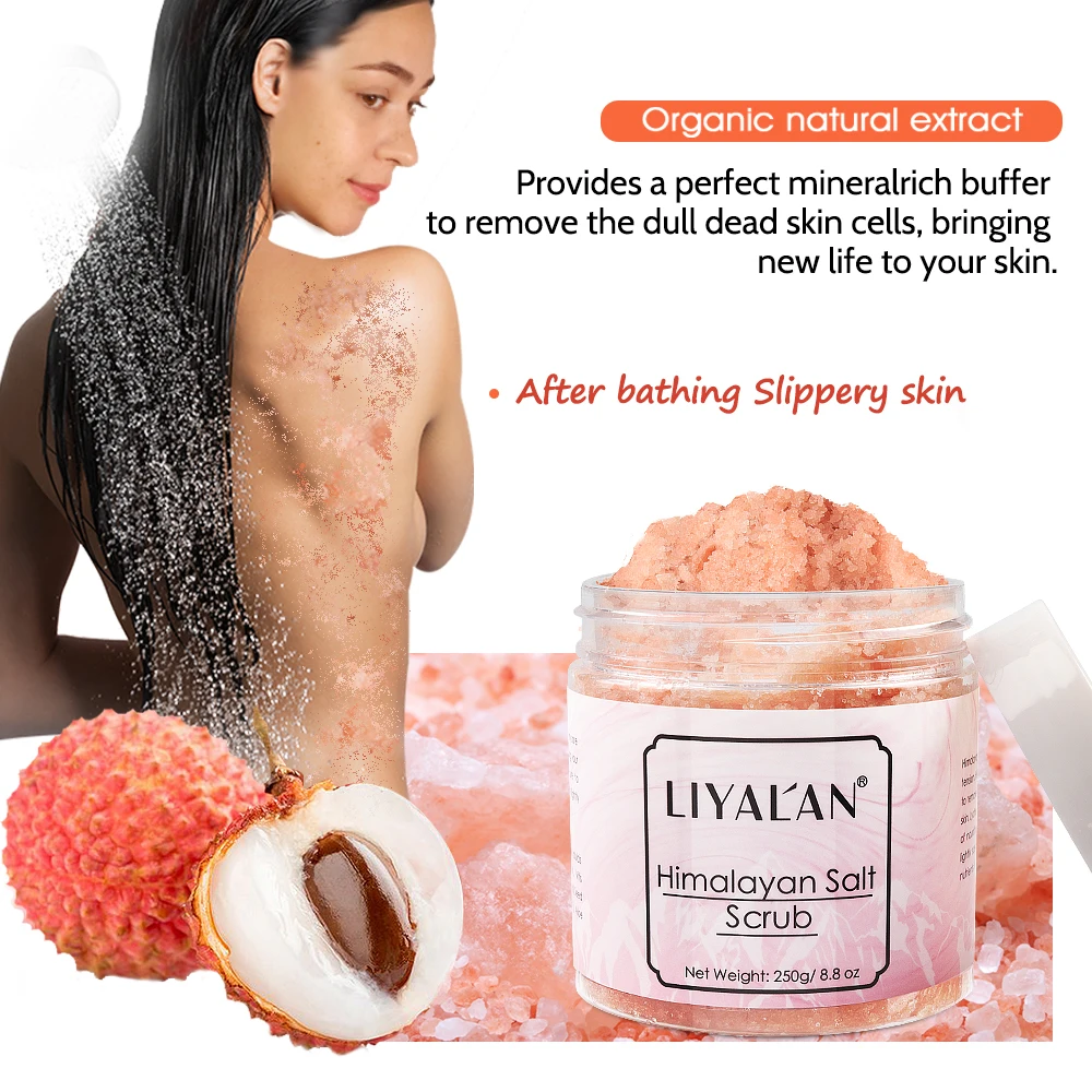 Розовый скраб для тела из гималайской соли с маслом Ши Соль Мертвого моря