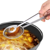 new food tong clip stainless steel cooking frying oil strainer colander wire fine filter mesh spoon fried bbq salad clip