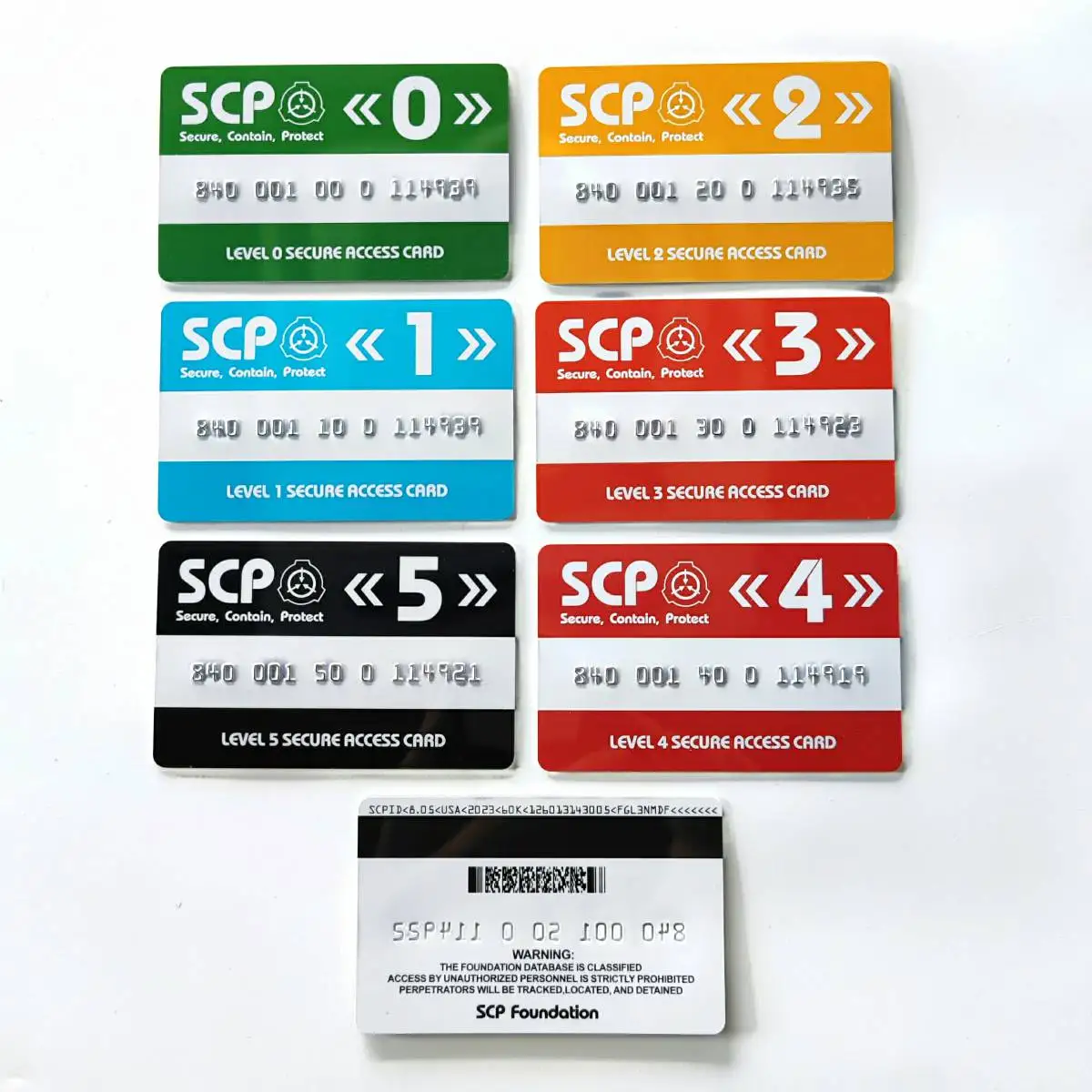 

SCP Foundation Secure Access Card Level 5 4 3 2 1 0 Secret Laboratory Version
